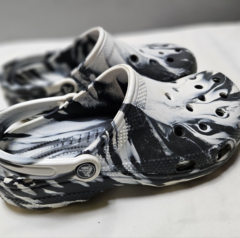 Black and White Crocs